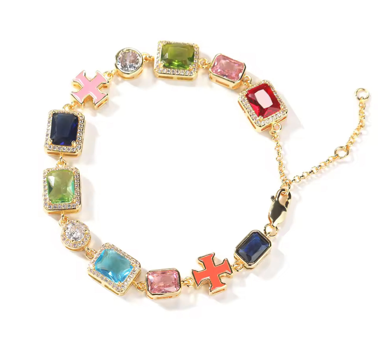 Color block necklace and bracelet set
