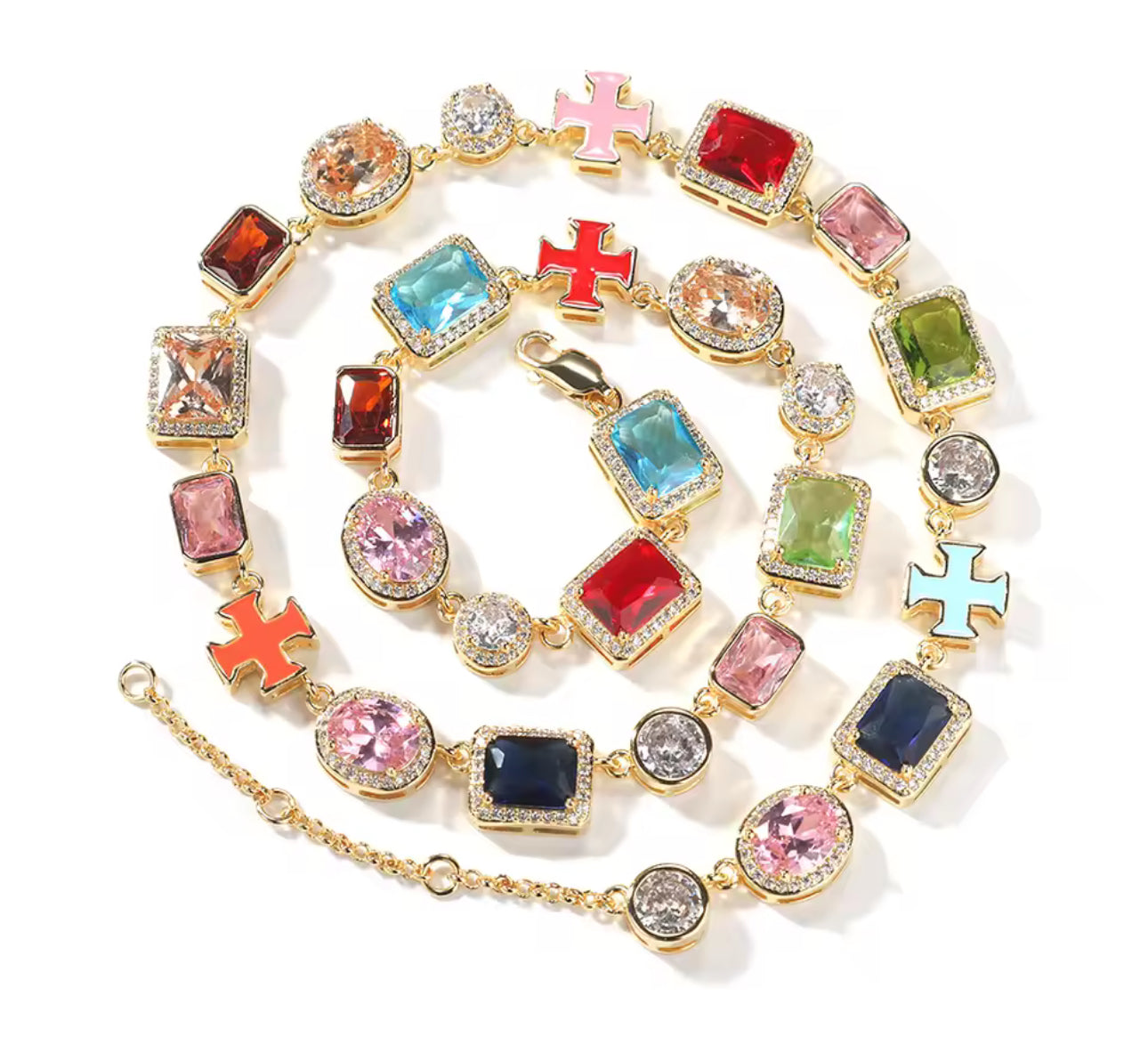 Color block necklace and bracelet set